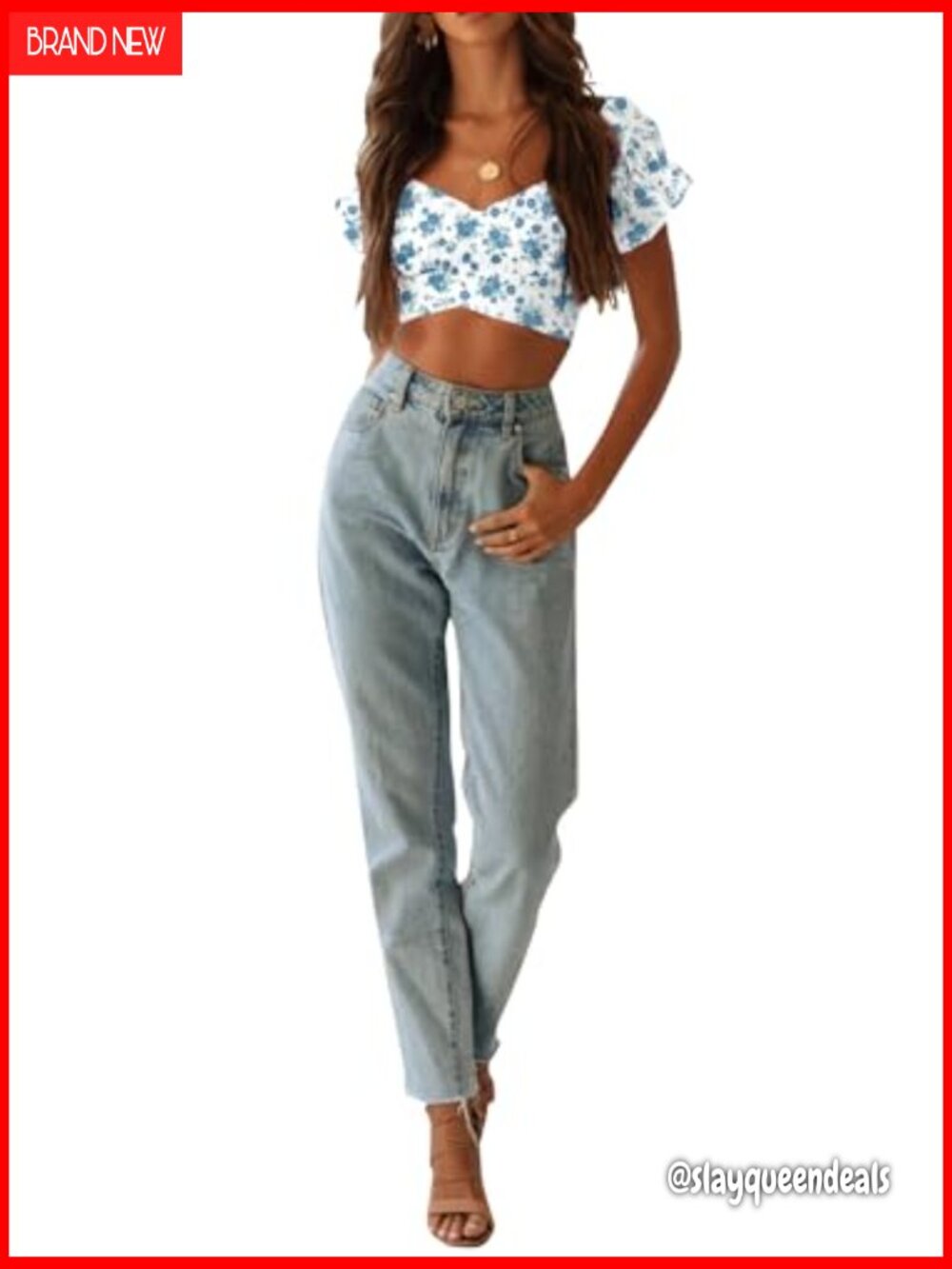 Ruffle Puff Sleeve Tie Back Crop Top Blouse Off Shoulder Cropped - Picture 6 of 7